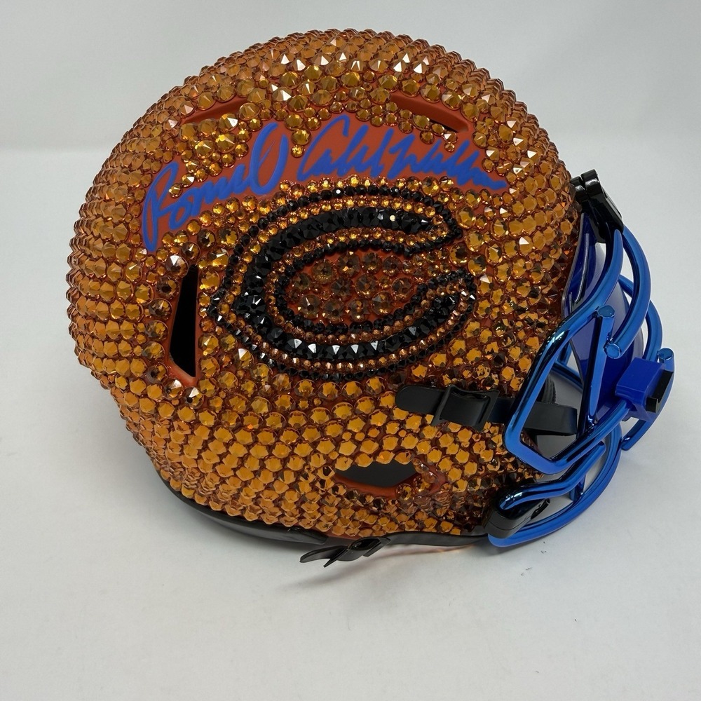 RARE Dual Signed Caleb Williams/Rome Odunze SWAROVSKI Crystal Mini Helmet Bears